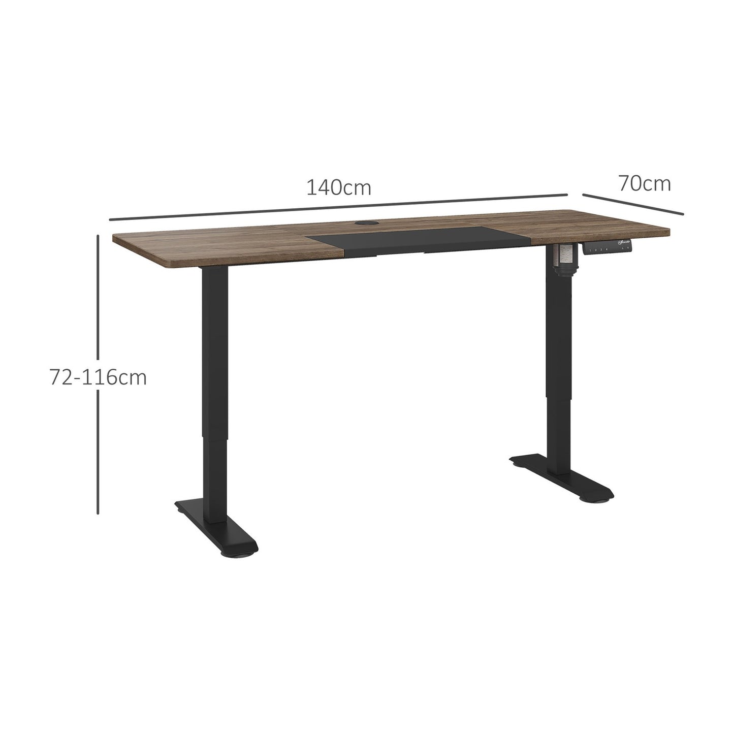 Height Adjustable Electric Standing Desk Stand up Desk for Home Office Black