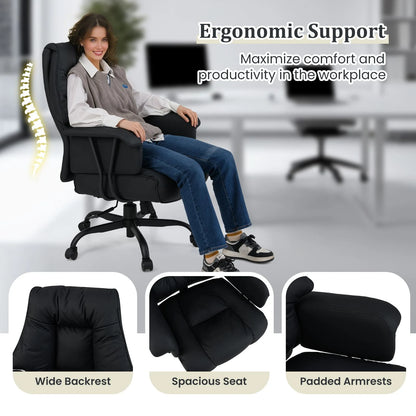 Ergonomic Office Chair with Spring Cushion Seat and Adjustable Swivel Seat