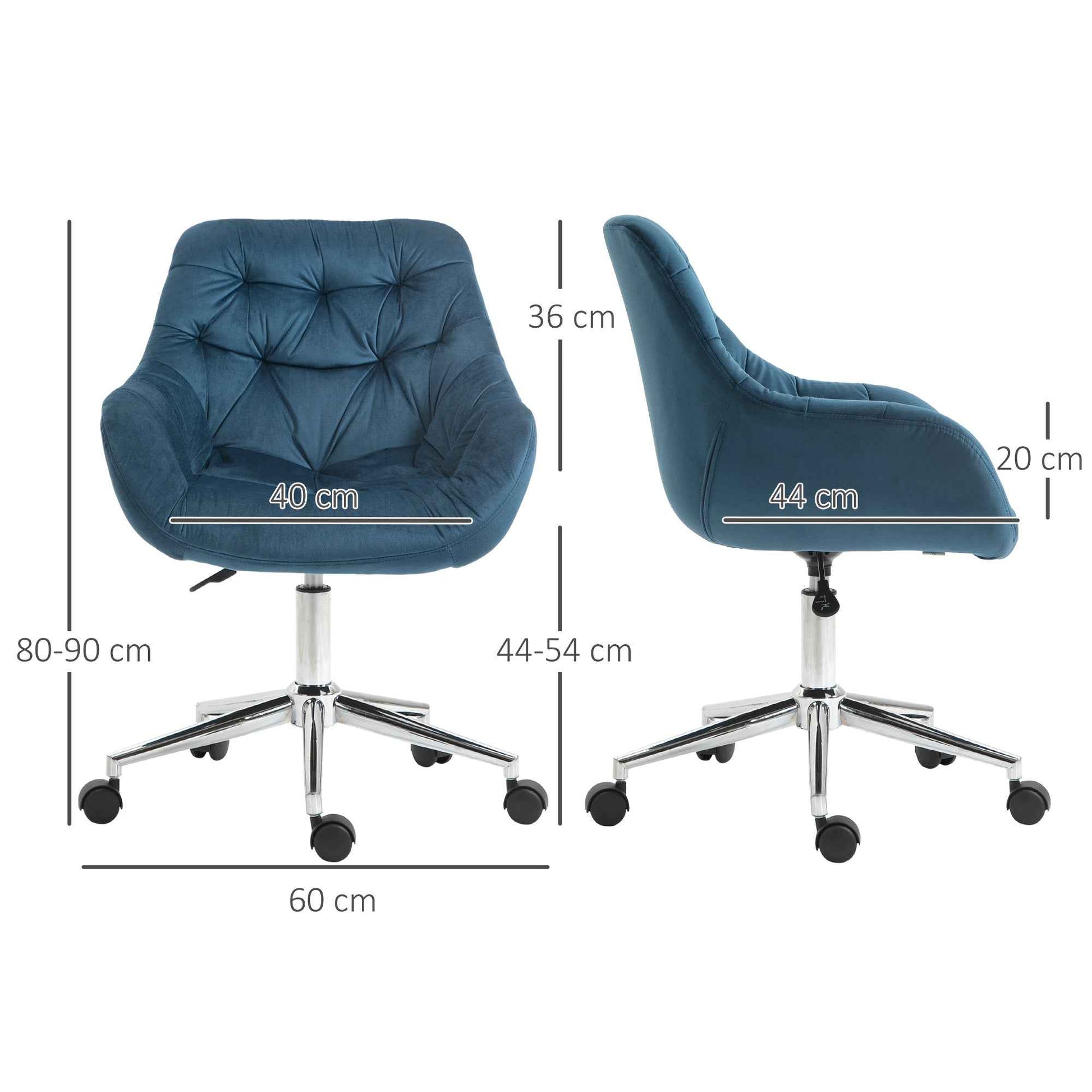 Velvet Home Office Chair with Adjustable Height - Ergo Heights