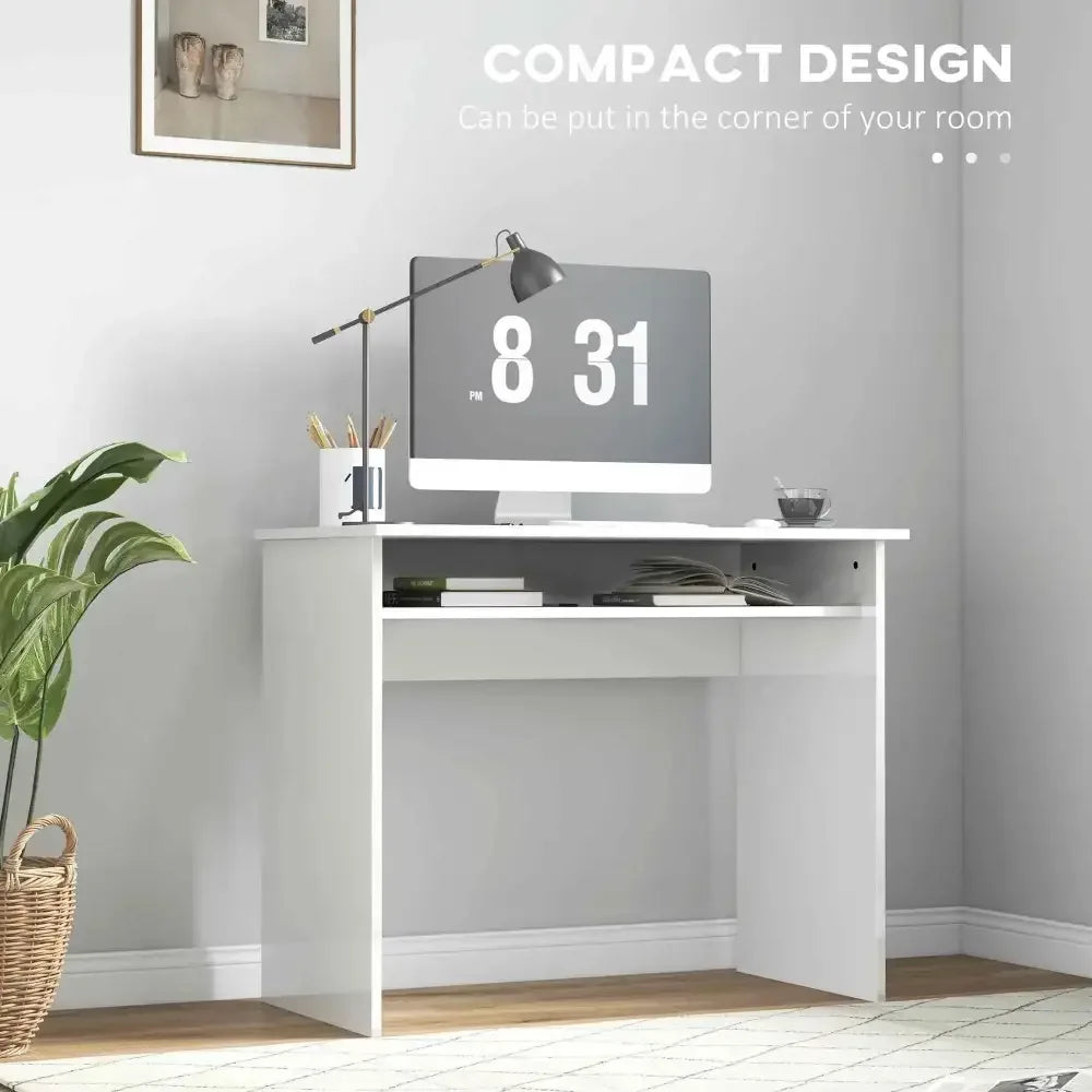 Writing Desk Workstation with Shelf and Laptop Table - Ergo Heights