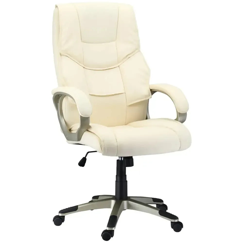 Executive Computer Office Desk Chair High Back Faux Leather Swivel Chair - Ergo Heights