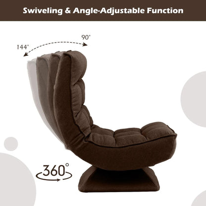 4-Position Adjustable Floor Chair with Swivel Base
