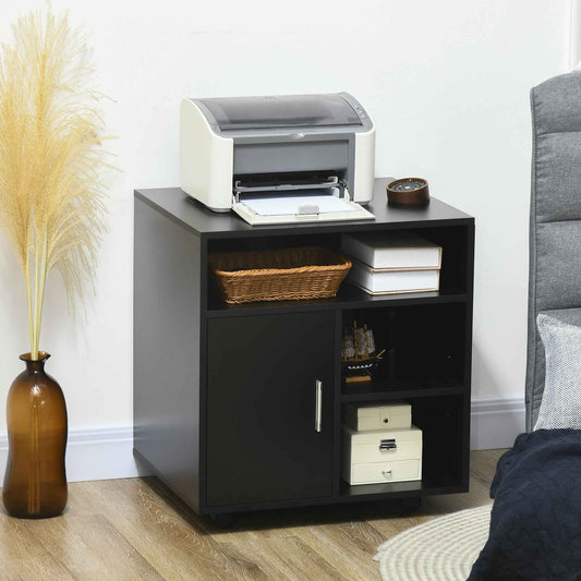 Multi-Storage Printer Unit Office Organisation 5 Compartments Wheels - Ergo Heights
