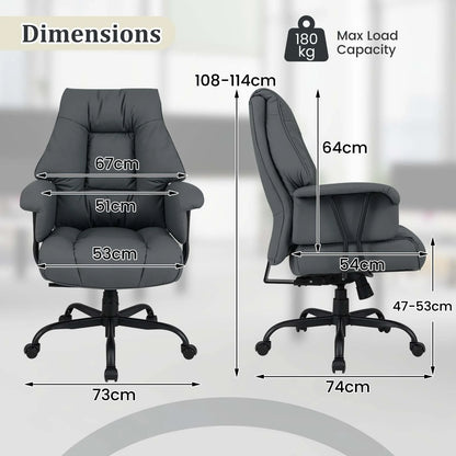 Ergonomic Office Chair with Spring Cushion Seat and Adjustable Swivel Seat