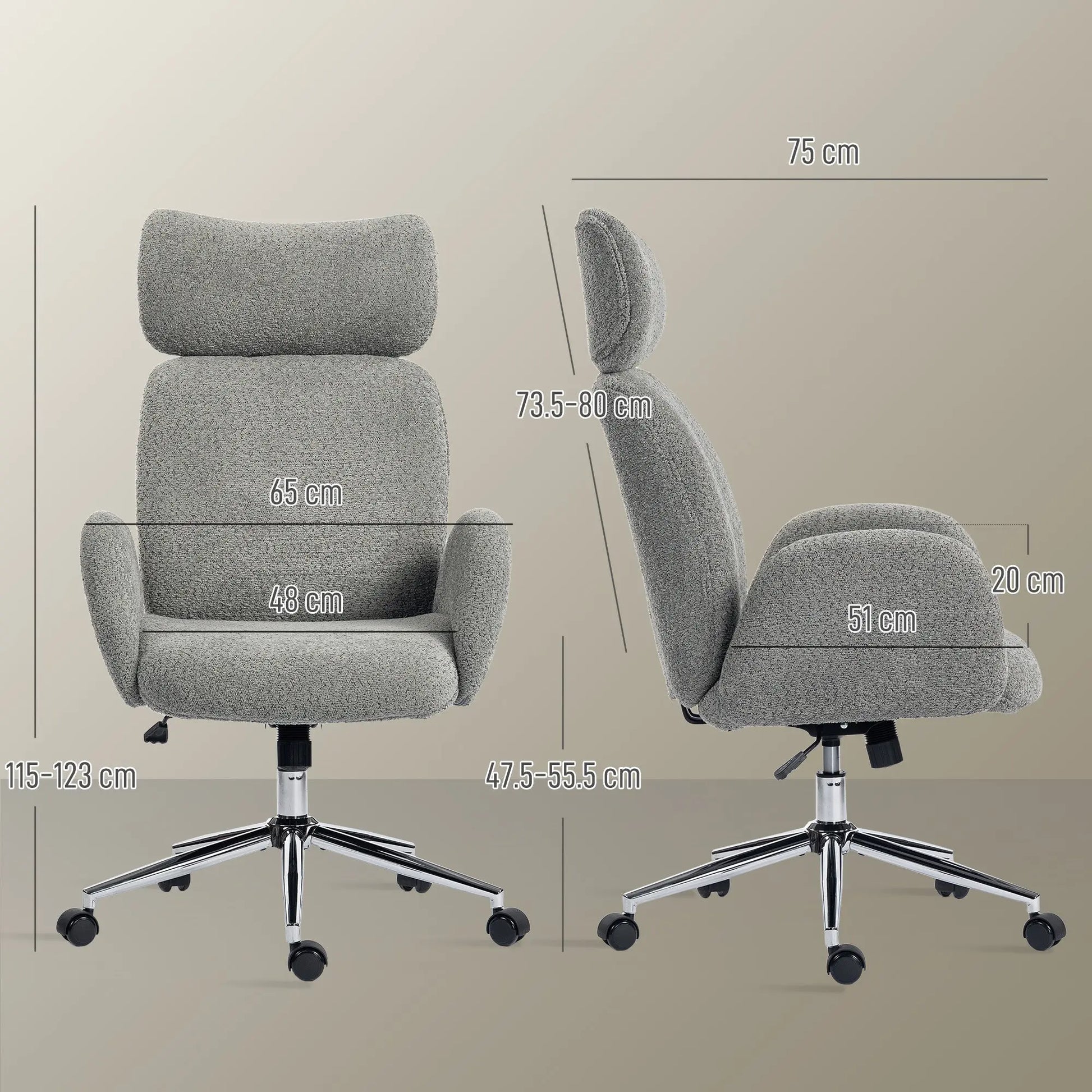 Desk Chair with Adjustable Headrest, Spring Pack, Office Chair