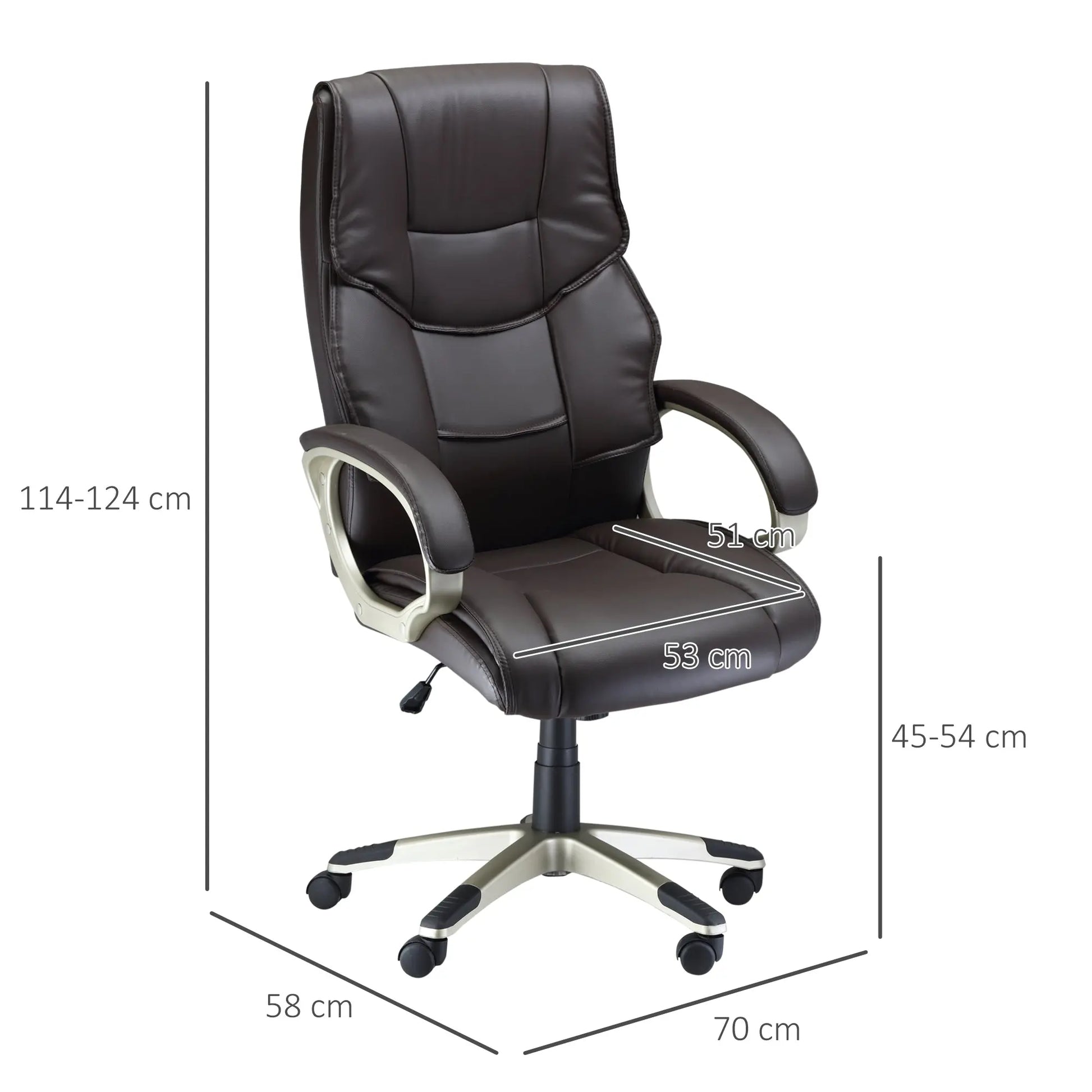 Executive Computer Office Desk Chair High Back Faux Leather Swivel Chair