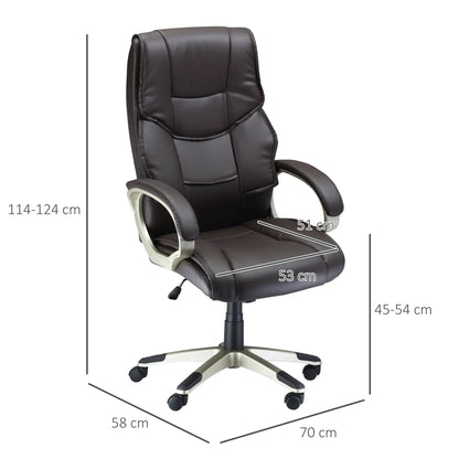 Executive Computer Office Desk Chair High Back Faux Leather Swivel Chair