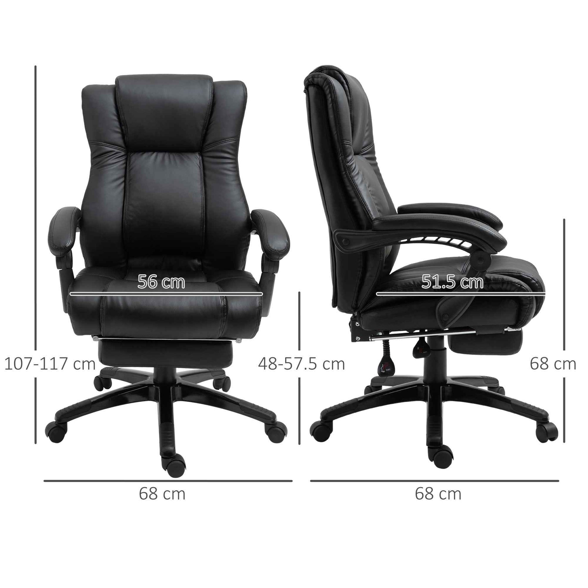 PU Leather Executive Office Chair with Foot Rest - Ergo Heights