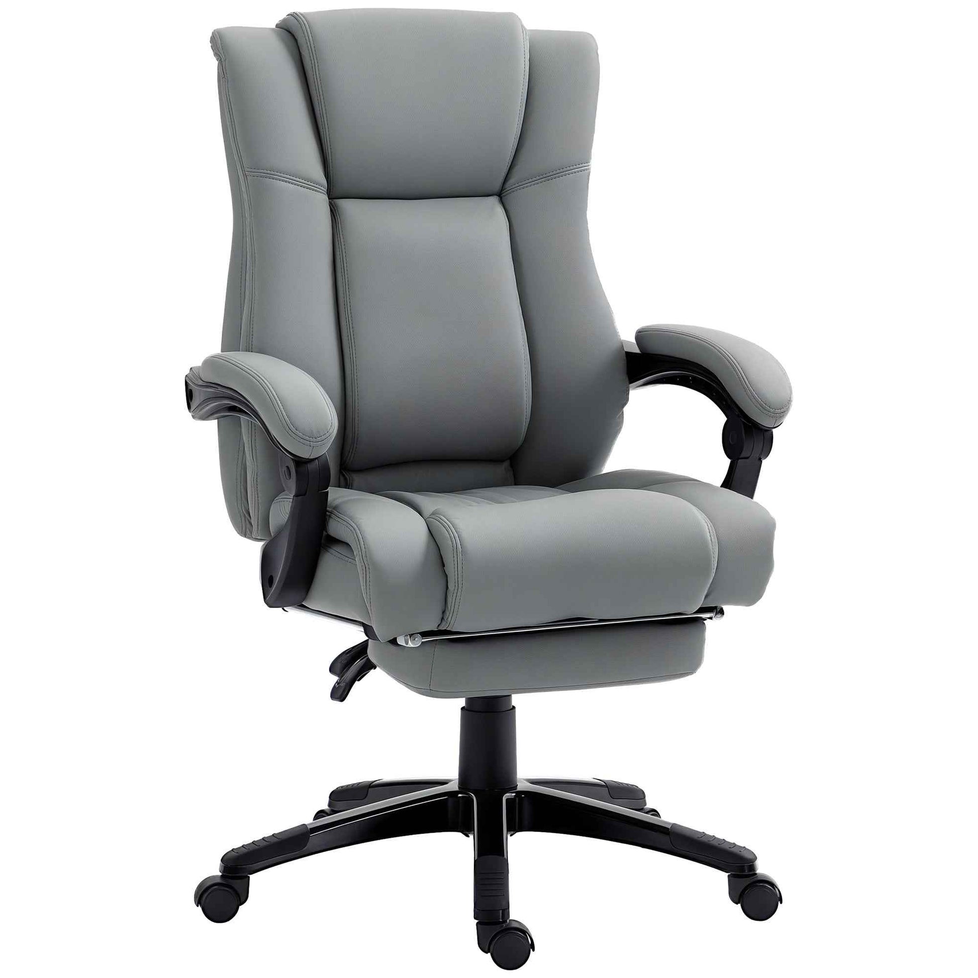 PU Leather Executive Office Chair with Foot Rest - Ergo Heights