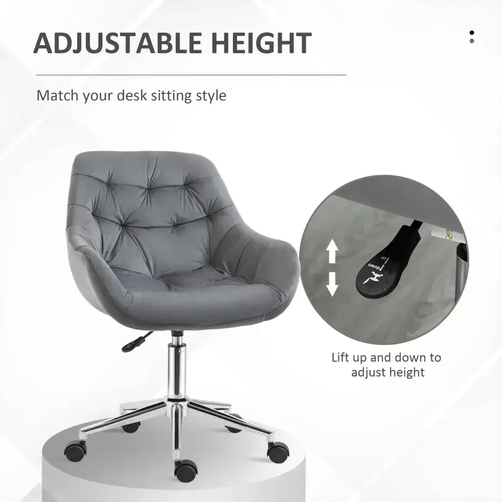 Velvet Home Office Chair with Adjustable Height - Ergo Heights