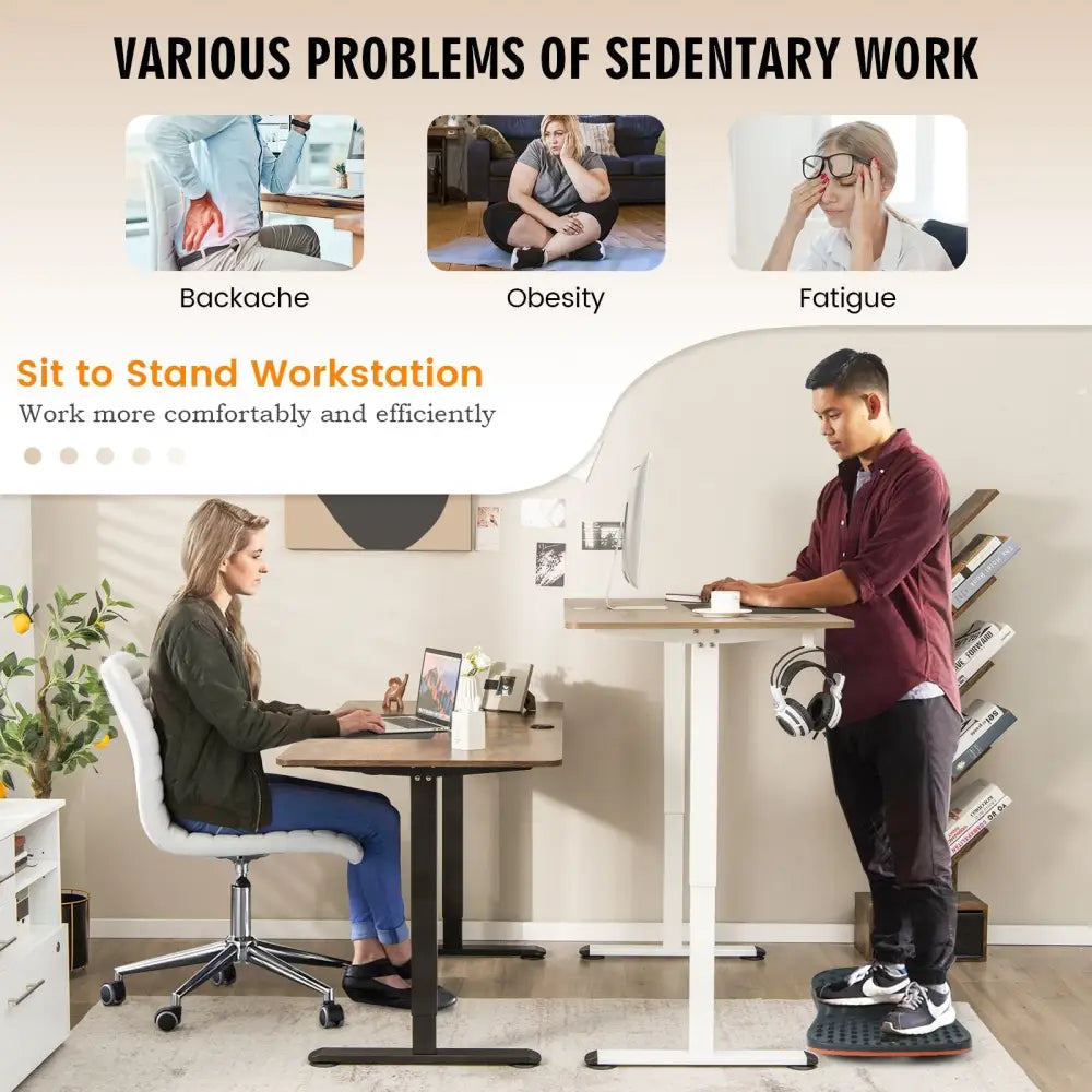 Height Adjustable Home Office Computer Desk with Headphone Hook