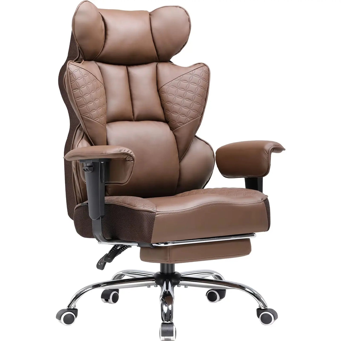 Office Chair High Back PU Leather Executive Desk Chair with Footrest, Ergonomic Heavy Duty Big and Tall Swivel Reclining