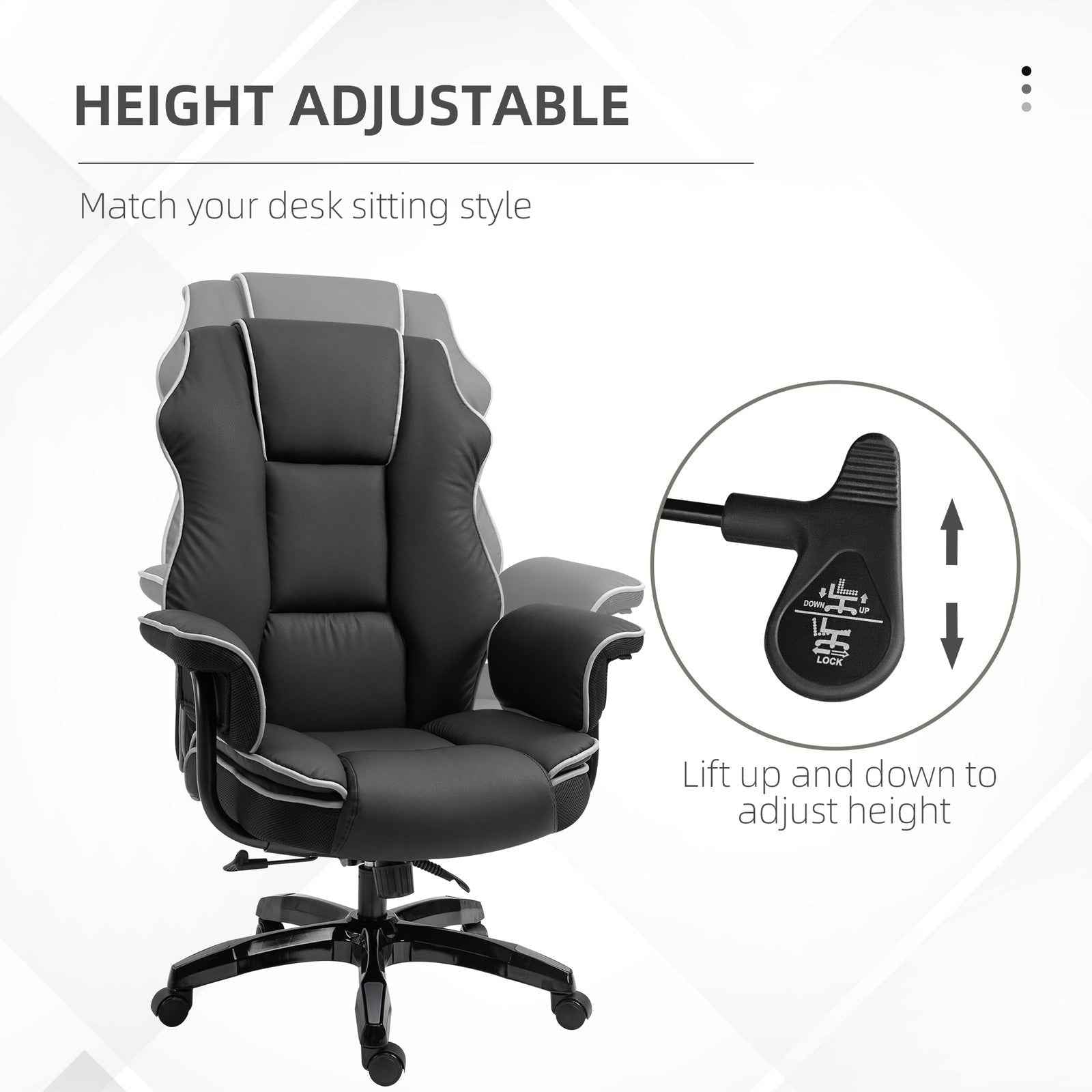 Black PU Executive Office Chair with Recline & Style - Ergo Heights