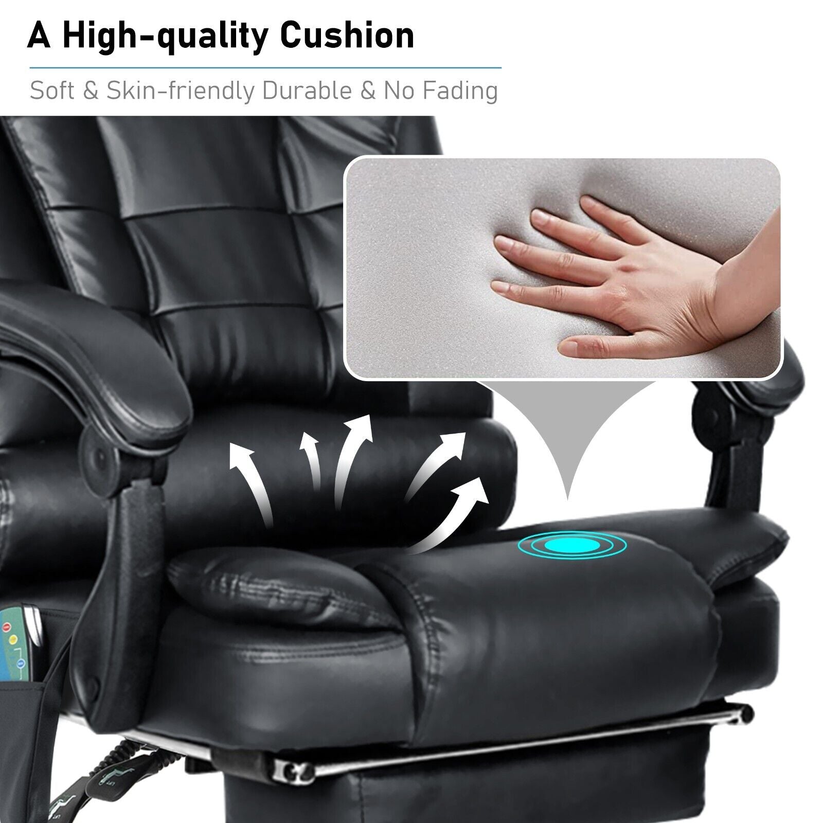 Massage Office Chair Gaming Computer Desk Swivel Recliner Chair Leather Footrest