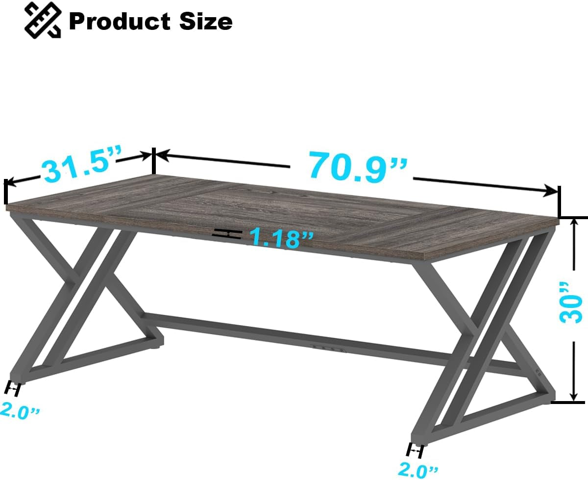 Gaming Desk Computer Office Table Large Desks for Home 180Cm Dark Gray