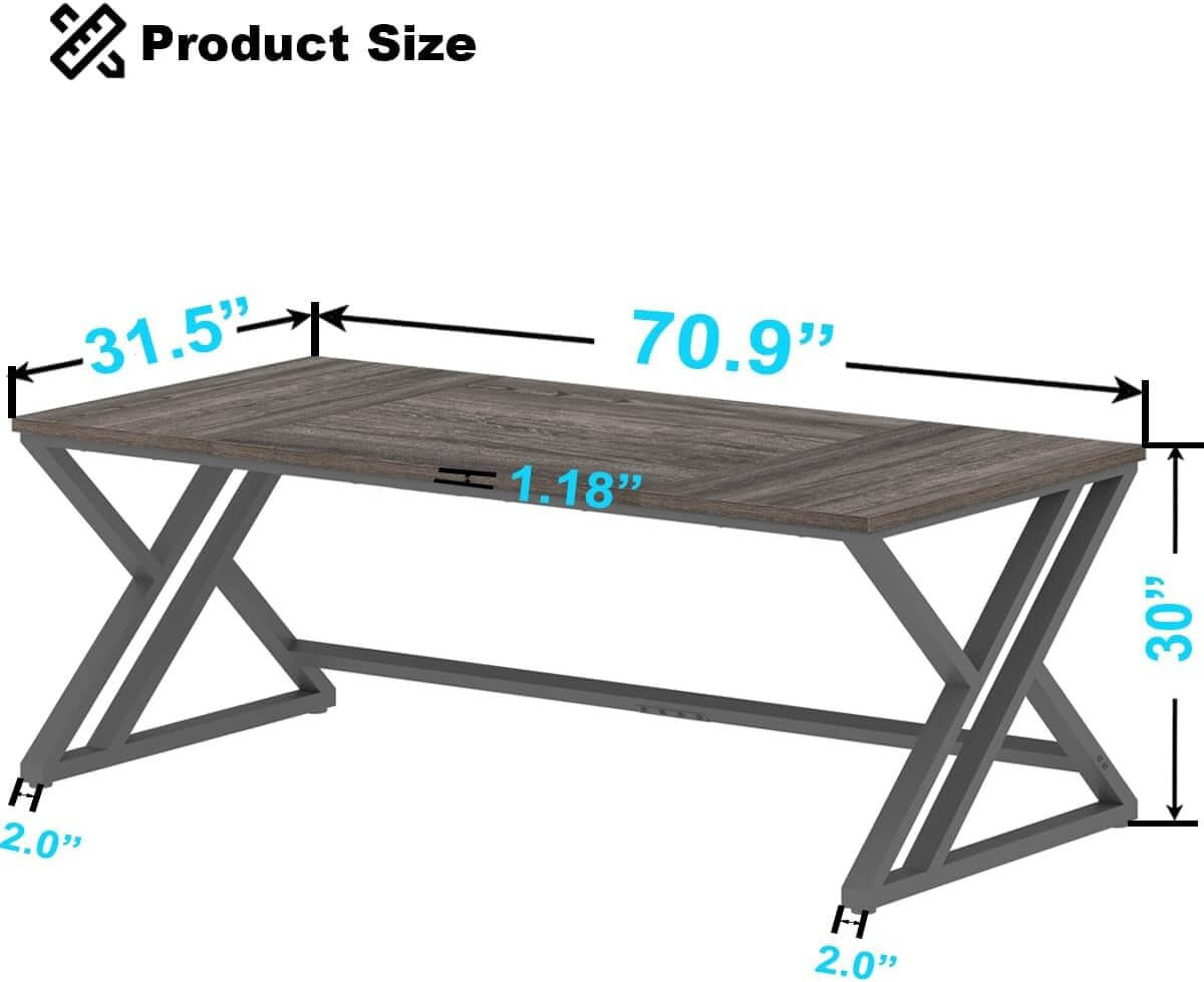 Large Office Desk 180cm | Spacious Home Office Workstation | Dark Grey - Ergo Heights