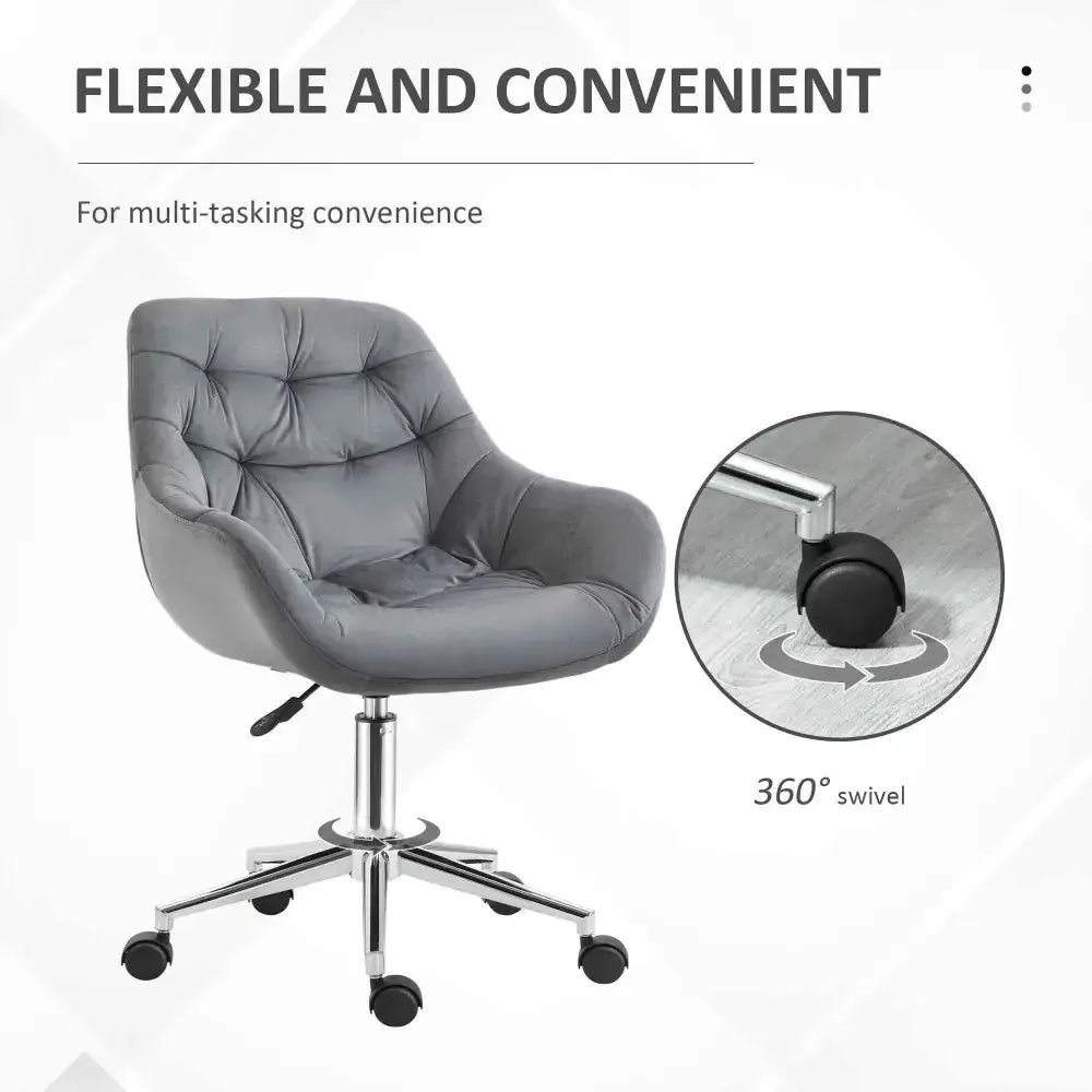 Velvet Home Office Chair with Adjustable Height - Ergo Heights