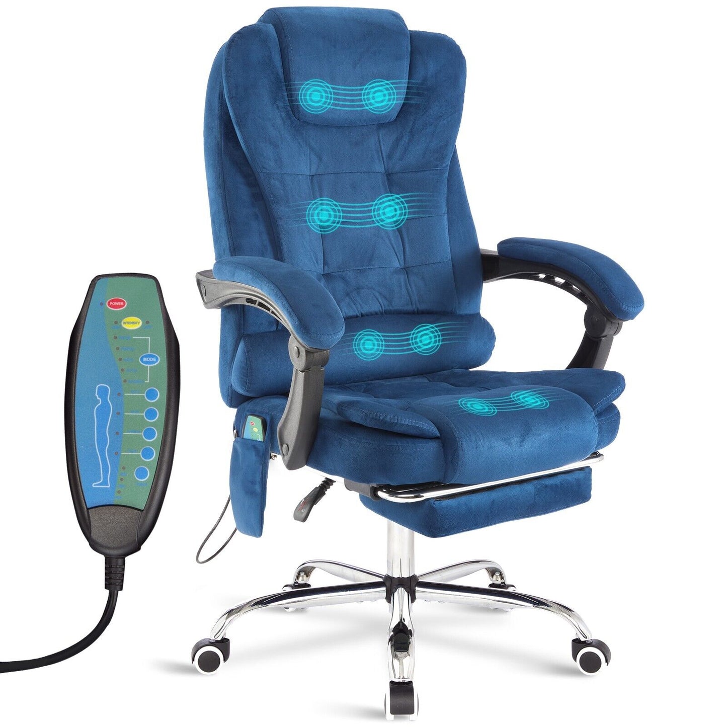 Massage Office Chair Gaming Computer Desk Swivel Recliner Chair Leather Footrest