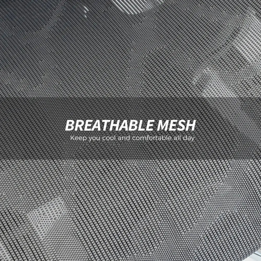 Grey breathable mesh backrest of ergonomic office chair with separated lumbar support