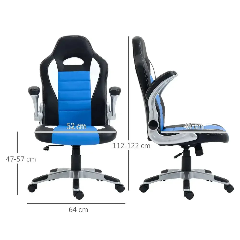 Racing Gaming Chair Height Adjustable Swivel Chair with Flip up Armrests - Ergo Heights