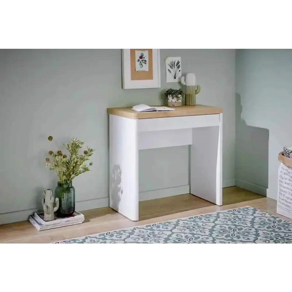 Compact Oak Desk for Small Spaces - Ergo Heights