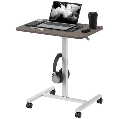 Pneumatic Adjustable Standing Desk with Wheels & Hook - Ergo Heights