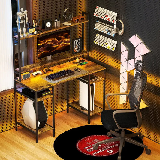 Shop Rustic Wood Desk and Gaming Chair Now - Ergo Heights