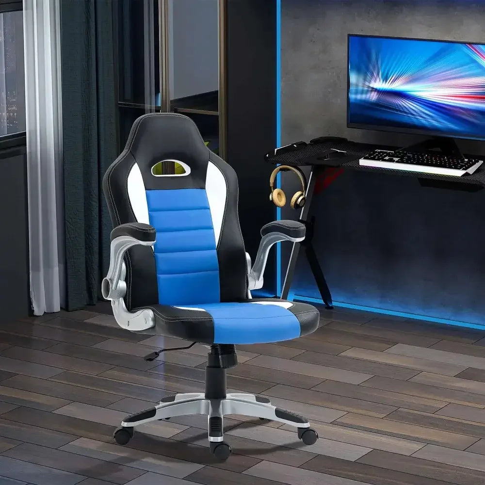 Racing Gaming Chair Height Adjustable Swivel Chair with Flip up Armrests - Ergo Heights