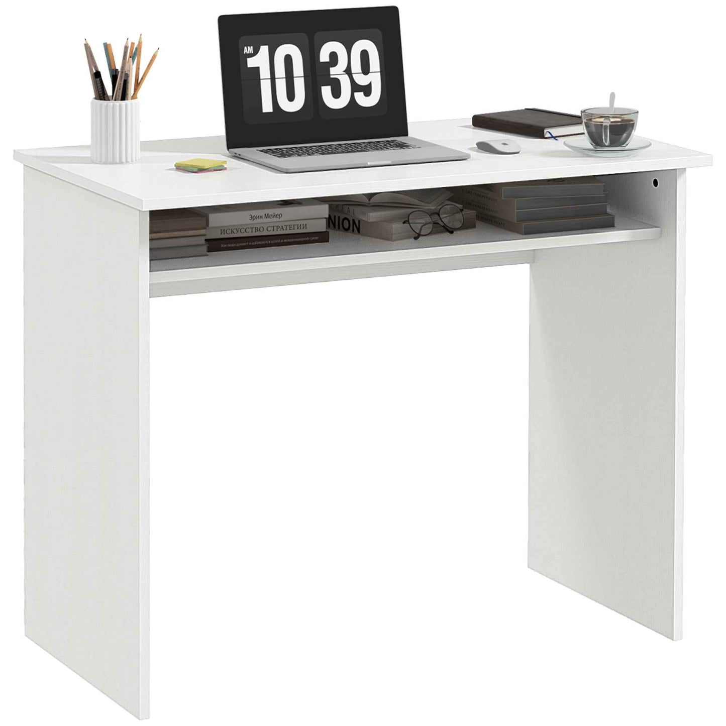 Writing Desk Laptop Table Workstation with Shelf Home Office - Ergo Heights