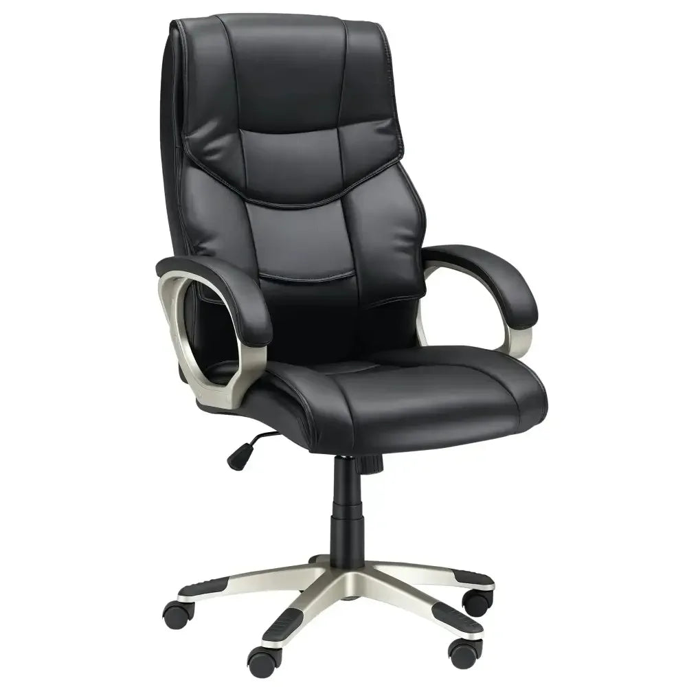 Executive Computer Office Desk Chair High Back Faux Leather Swivel Chair - Ergo Heights