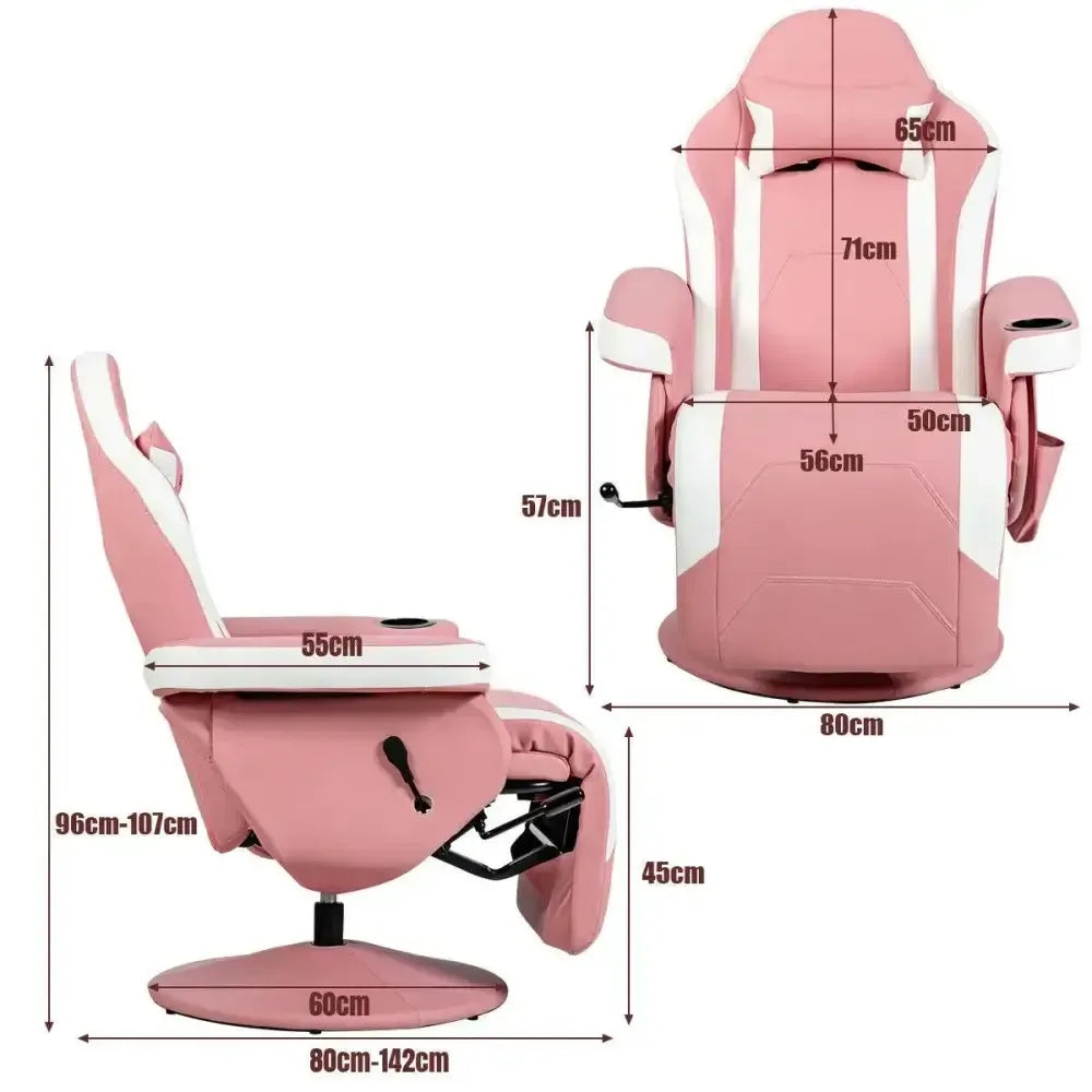 Electric Massage Gaming Chair with Cup Holder and Side Pouch - Ergo Heights