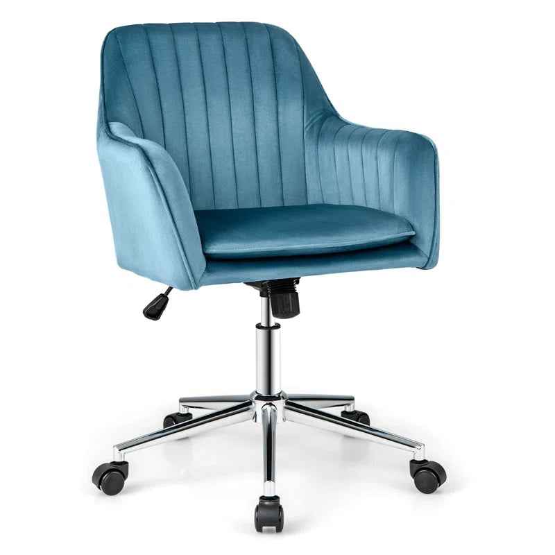Aguinaldo Velvet Task Chair - Comfortable for Home Office - Ergo Heights