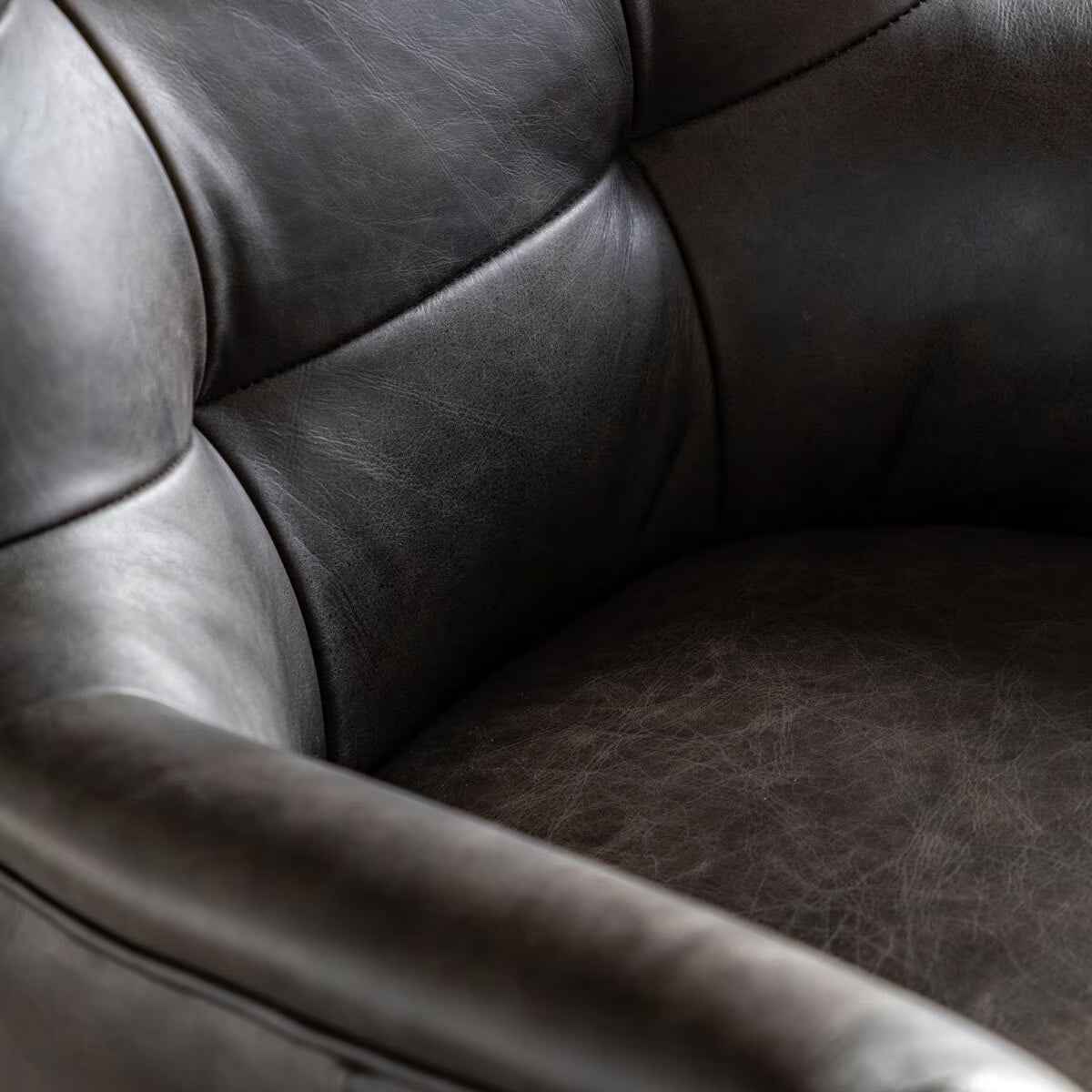 Gallery Bristol Top Grain Leather Swivel Chair - Ergo Heights