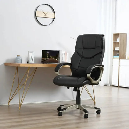 Executive Computer Office Desk Chair High Back Faux Leather Swivel Chair - Ergo Heights