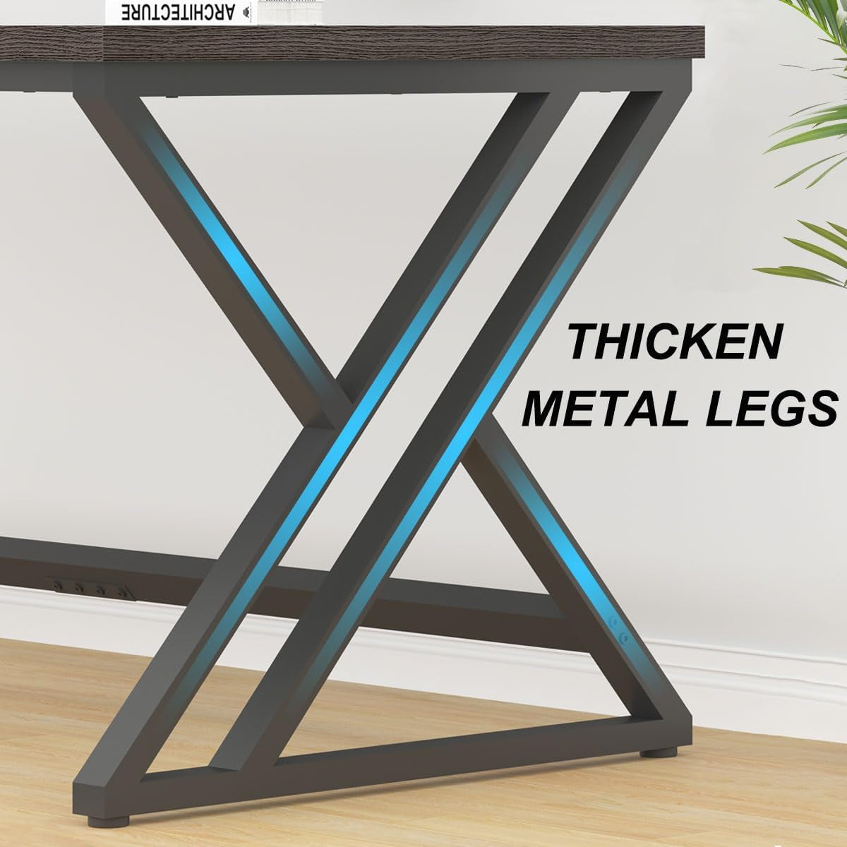 Gaming Desk Computer Office Table Large Desks for Home 180Cm Dark Gray