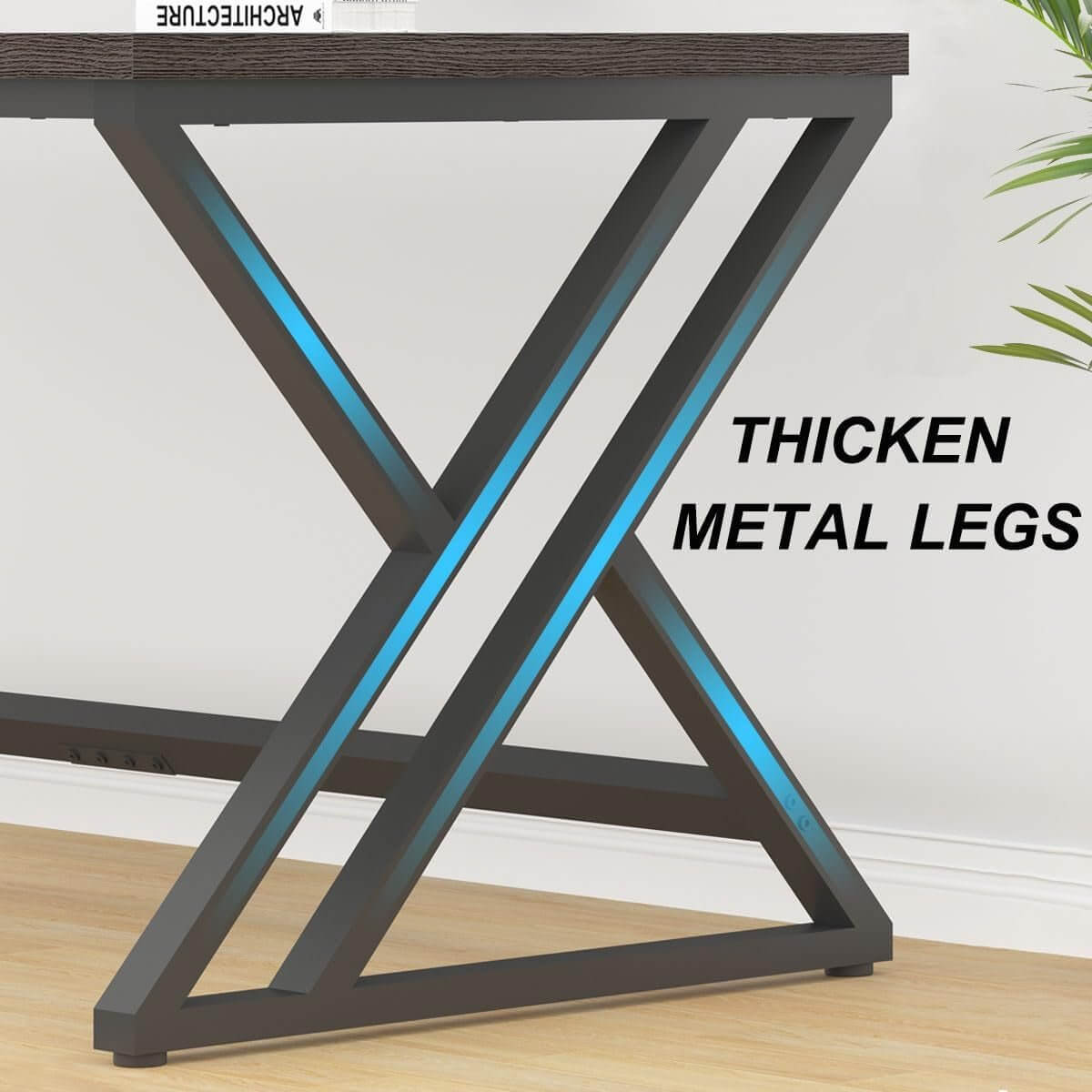 Large Office Desk 180cm | Spacious Home Office Workstation | Dark Grey - Ergo Heights