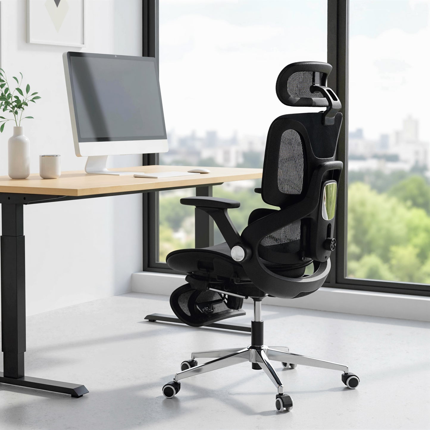 Ergonomic Office Chair with Separated Backrest, High Back Mesh Desk Chair