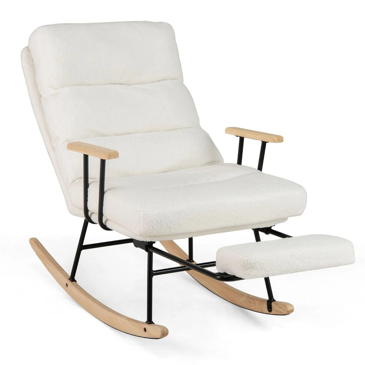 Nursery Rocking Chair Teddy Velvet Upholstered Rocking Chair