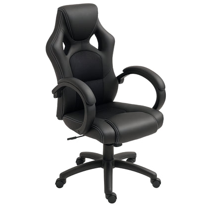 Vinsetto Racing Gaming Chair, PU Leather Swivel Office Gamer Chair Black