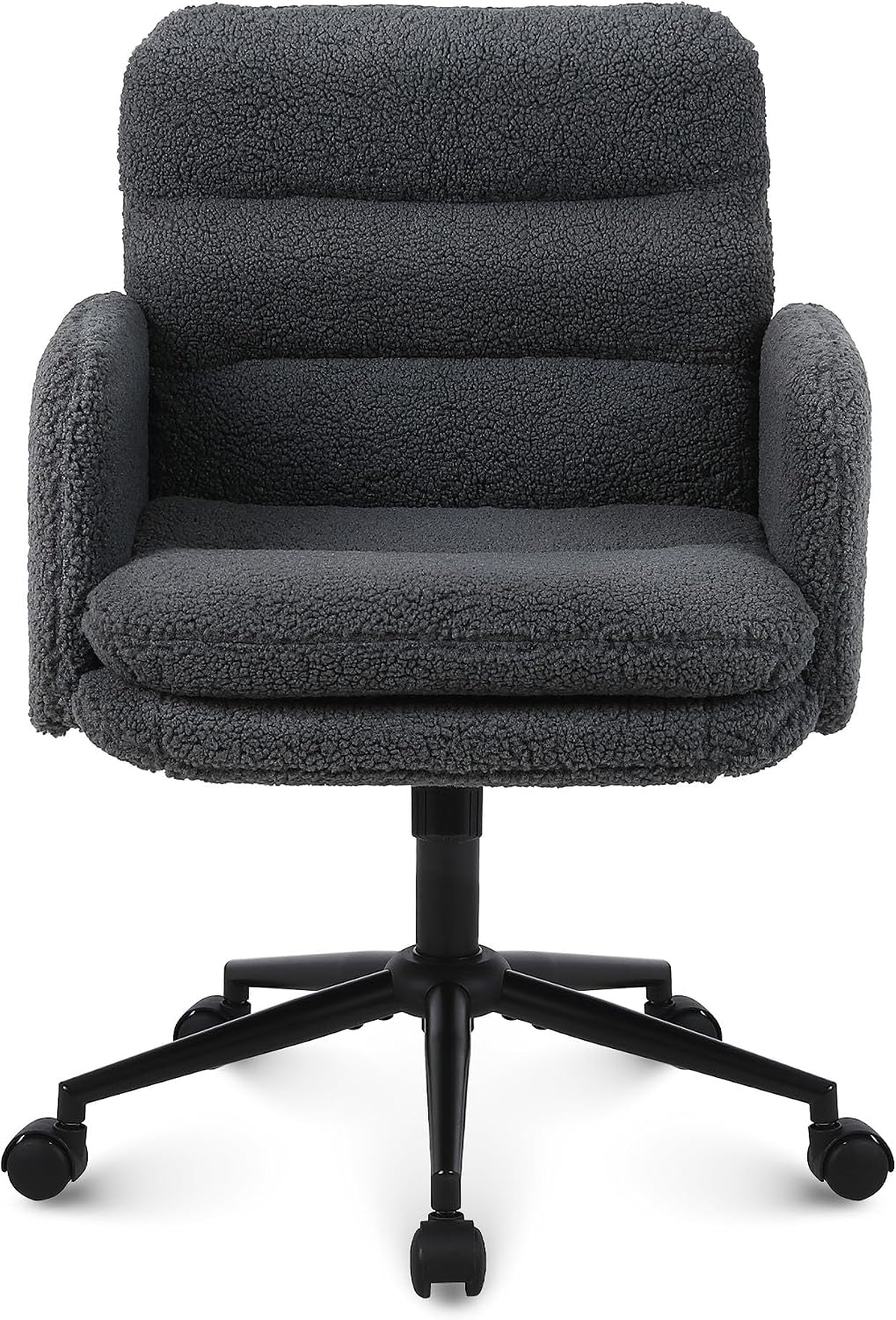 Office Chairs for Home, Faux Cashmere Desk Chair, Dark Grey
