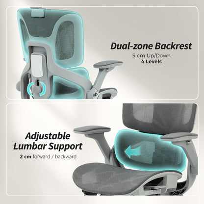 Ergonomic Office Chair with Separated Backrest, High Back Mesh Desk Chair