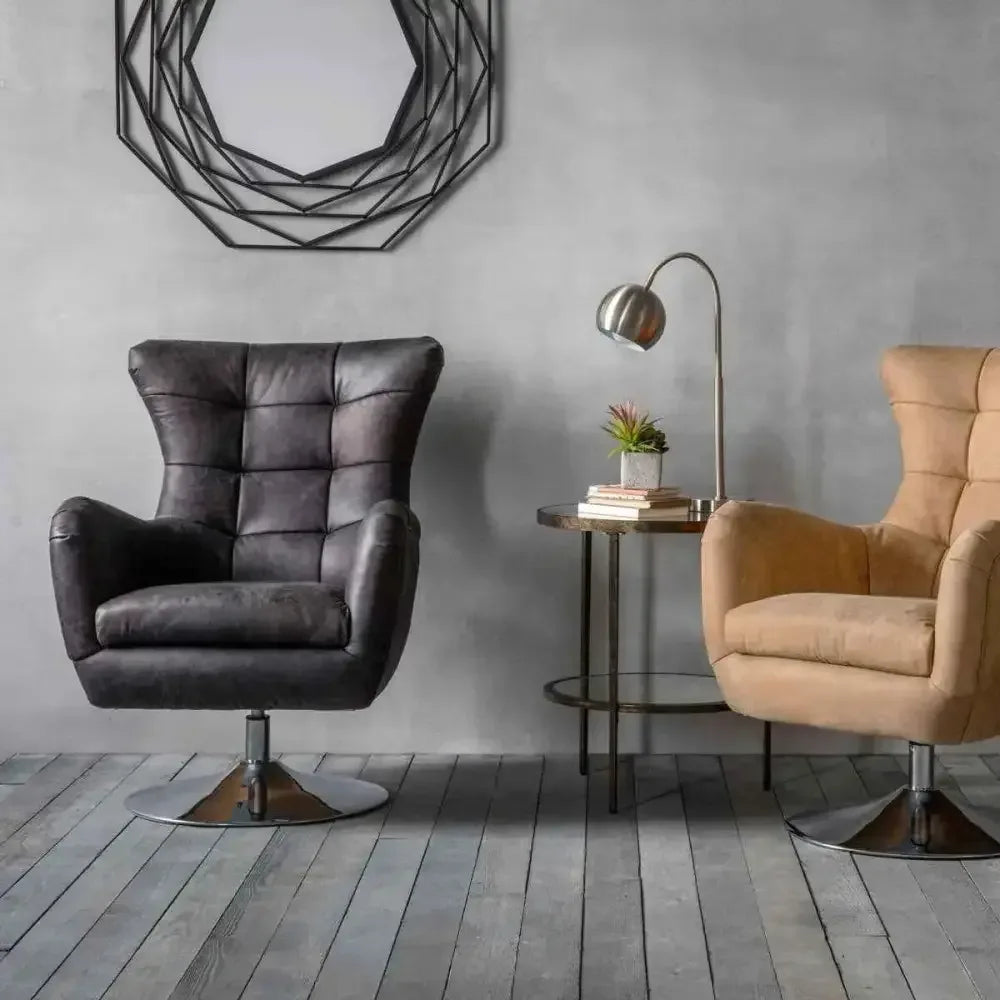 Gallery Bristol Top Grain Leather Swivel Chair - Ergo Heights