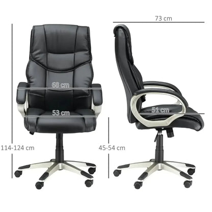 Executive Computer Office Desk Chair High Back Faux Leather Swivel Chair - Ergo Heights