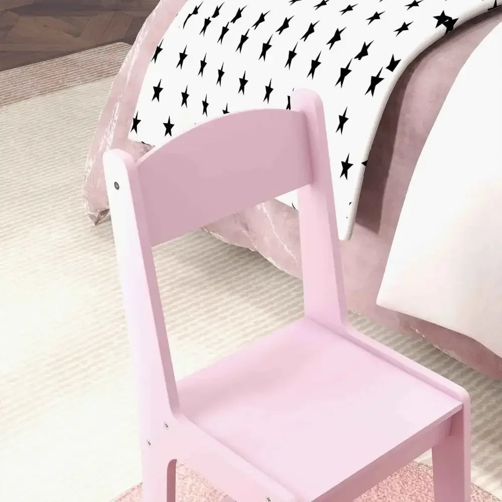 Children Vanity Set with Chair - Pink Polka Dot Design - Ergo Heights
