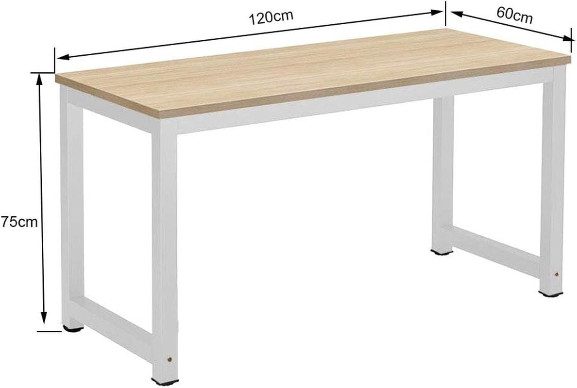 Computer Desk 120×60 cm | Home Office, Study & Gaming | Beech White - Ergo Heights