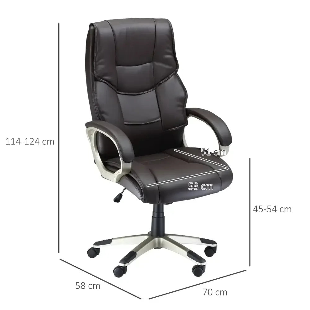 Executive Computer Office Desk Chair High Back Faux Leather Swivel Chair - Ergo Heights