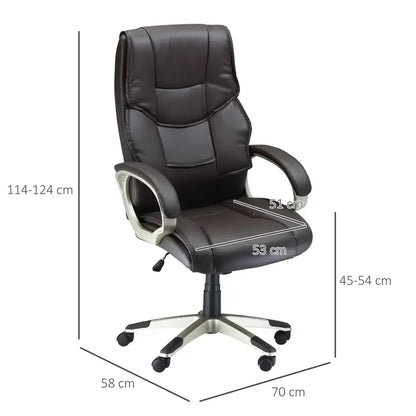 Executive Computer Office Desk Chair High Back Faux Leather Swivel Chair - Ergo Heights