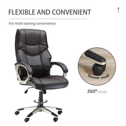 Executive Computer Office Desk Chair High Back Faux Leather Swivel Chair