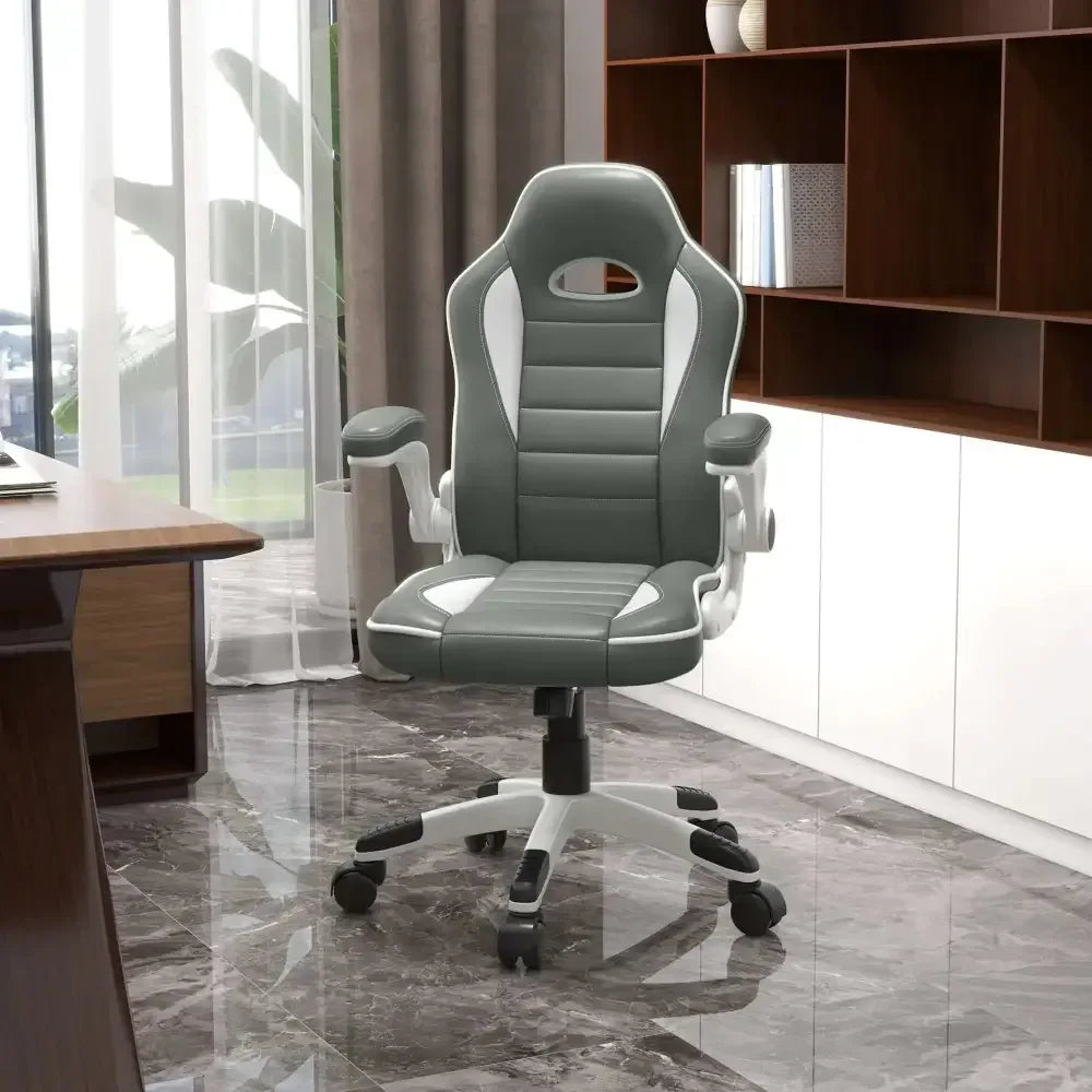 Racing Gaming Chair Height Adjustable Swivel Chair with Flip up Armrests - Ergo Heights