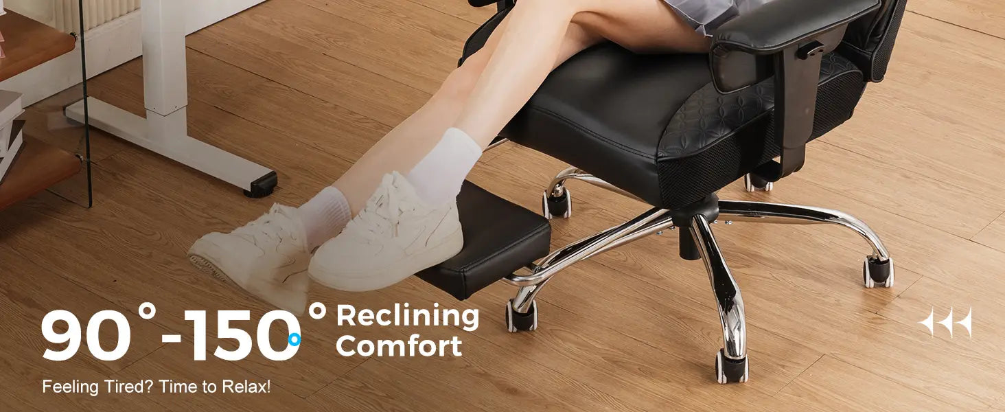 Office Chair High Back PU Leather Executive with Footrest